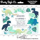 Dinosaur Rawr Editable Invitation