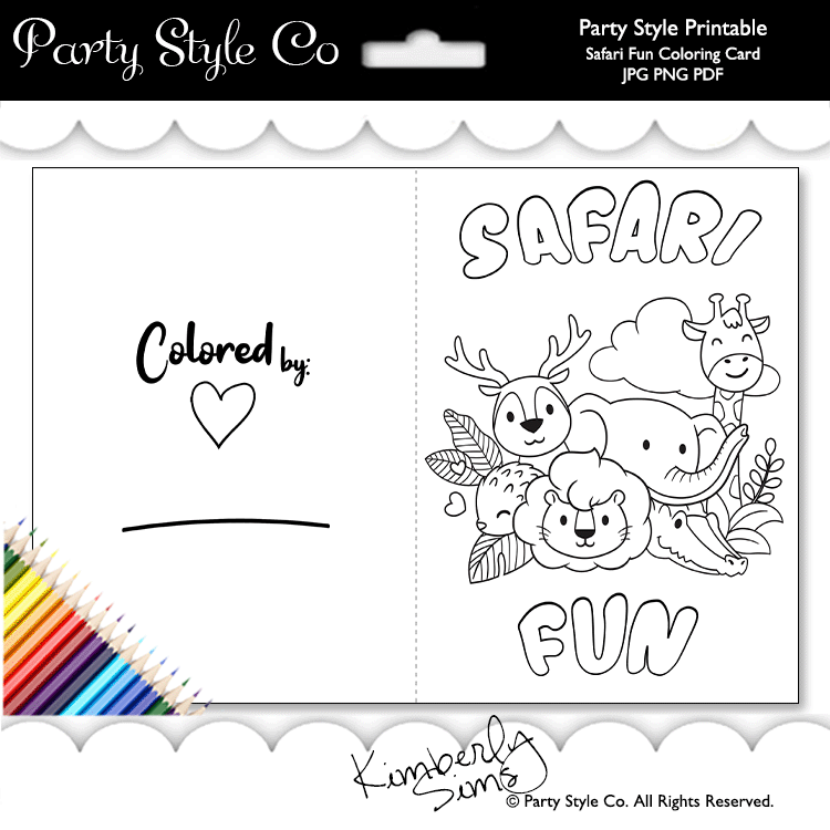Safari Fun Coloring Card