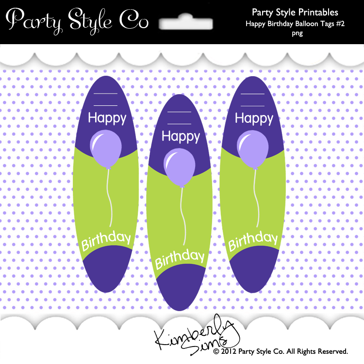 Happy Birthday Balloon Tags #2
