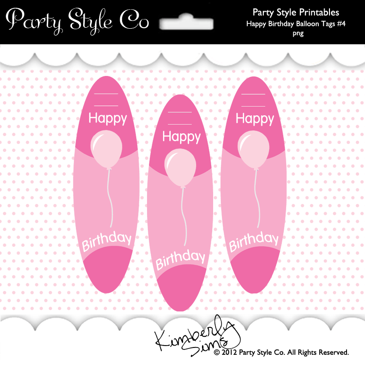 Happy Birthday Balloon Tags #4
