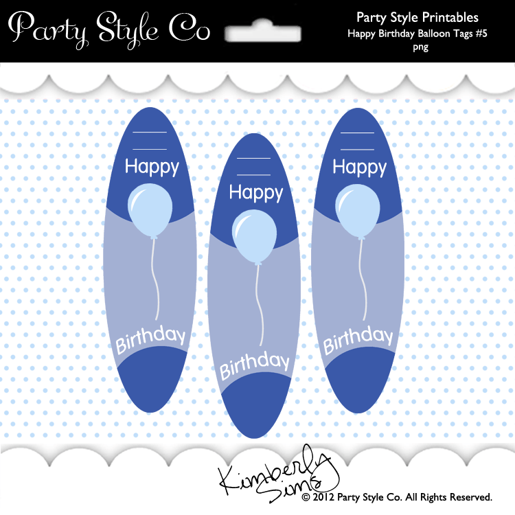 Happy Birthday Balloon Tags #5